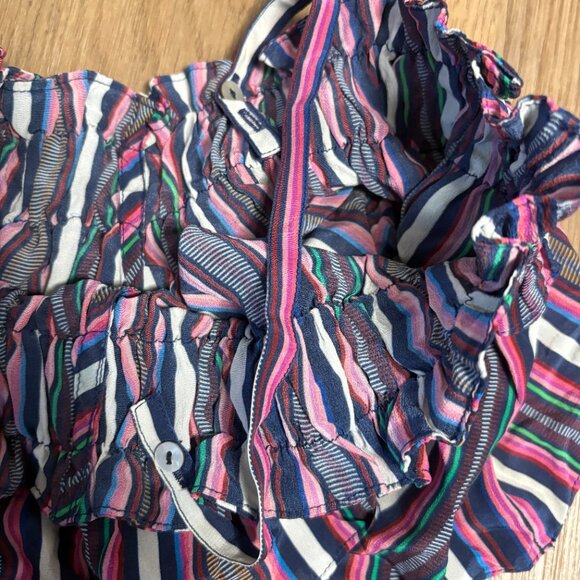 Figue Mirella Striped Midi Dress Love Stripe Maya M medium silk off shoulder - Picture 8 of 11